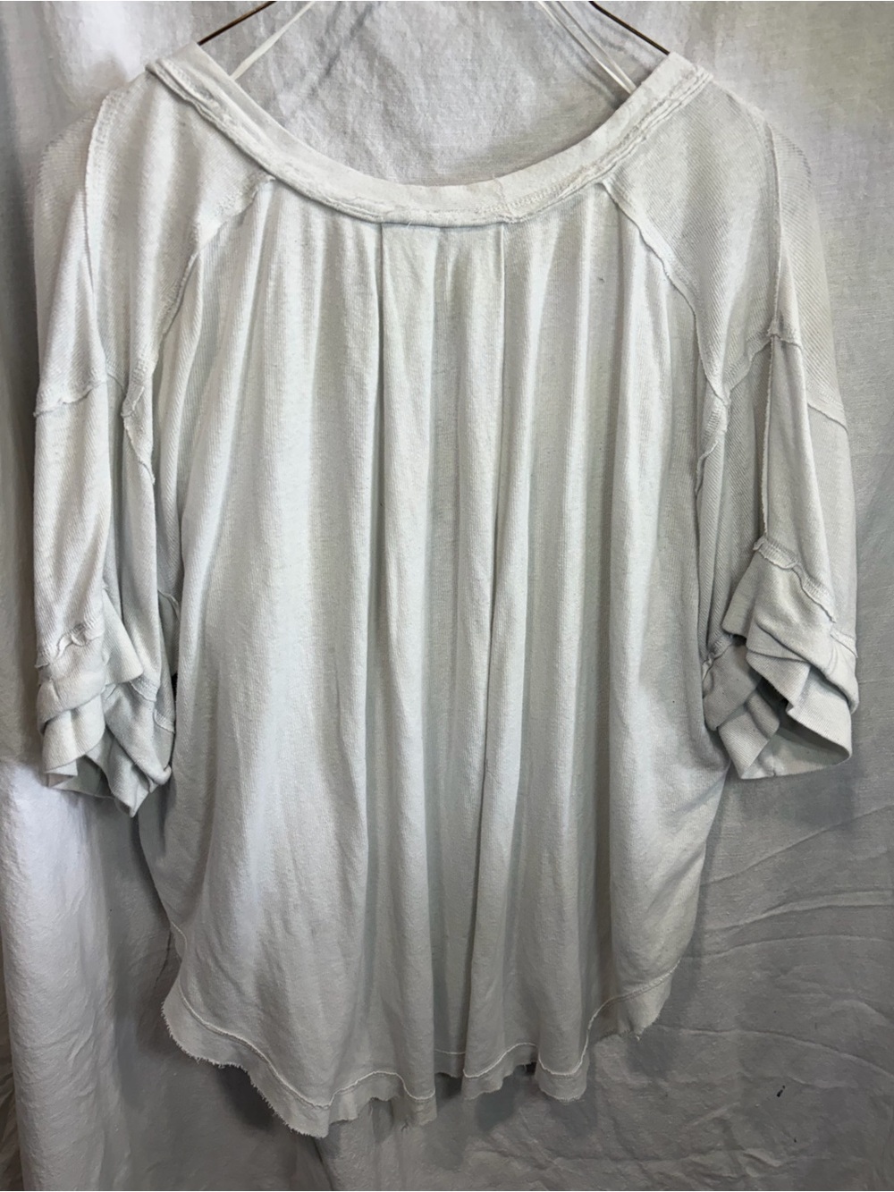 We the Free Relaxed White Long-Sleeve Henley Top - Picture 7 of 7